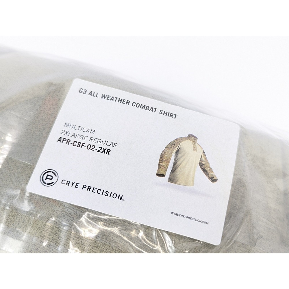 Crye Precision Shirt Mens 2XL G3 All Weather Combat Multicam Regular 1/4 Zip